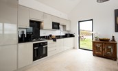 The Willow - well-equipped modern kitchen with integrated dishwasher, fridge/freezer, washing machine and microwave