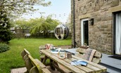 Nook - enjoy al fresco meals in the garden around the picnic style dining table, or use the fabulous garden pod