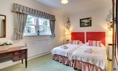 The Eslington Lodge - bedroom two with twin beds