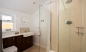 Driftwood Bamburgh - large shower room with rainforest shower, WC and basin