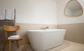 Bel House - large family bathroom with free standing bath