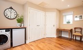 Garden Cottage - spacious hallway with freezer and washer/dryer combi.