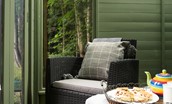 East Lodge at Ashiestiel - a perfect reading spot overlooking the garden