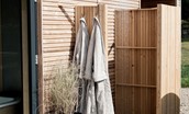 The Railway Carriage - outdoor shower with hot and cold function