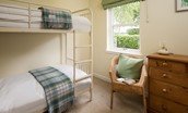 Pirnie Cottage - bedroom two on the ground floor with bunk beds
