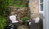 Priory Cottage - comfortable outdoor seating and barbeque