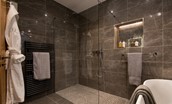 Roundhill Coach House - the stunning walk in shower in the master ensuite bathroom