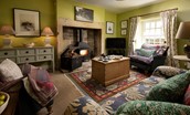 The School House, Capheaton - the wood burning stove in the sitting room
