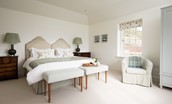 Hillside Cottage - bedroom two with zip and link beds that can be configured as a super king size or twins upon request