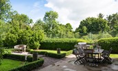 Old Purves Hall - outdoor dining and seating in the garden