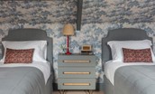 The Old Rectory - twin beds in bedroom six which can be set as a super king upon request