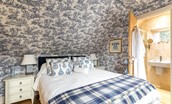 The Old Millhouse - The Toile de Jour Room with super king bed and en suite bathroom