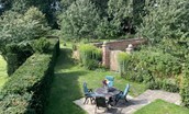 Dairy Cottage, Knapton Lodge - view from the Juliet balcony over the private garden area