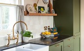 The Old Rectory - the bespoke kitchen in a pared-back shaker style, with Belfast sink