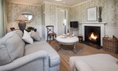 North Lodge - sitting room with open fire