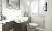 The Arch - family bathroom with bath, basin and WC