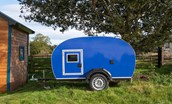The Beach Hut - Colin the caravan in bright vibrant blue can be rented separately