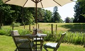 Wood Cottage - enjoy al fresco dining with views across the neighbouring fields