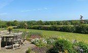 East Lodge - the expansive south facing terrace with uninterrupted countryside views
