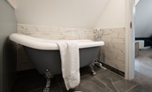 Caste View, Bamburgh - bedroom eight with 3/4 roll-top bath