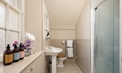 Redcliff - the shower room with walk-in shower, WC and basin