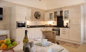 The Bothy at Dryburgh - the kitchen with dining space for four guests